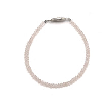 Natural Rose Quartz 4mm Faceted Rondelle Bracelet | 8 Inch Simple Minimalist Jewelry Classic Style Design - Bracelet