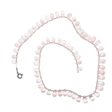 Natural Rose Quartz Briolette Drop Gemstone Necklace Jewelry