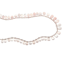 Natural Rose Quartz Briolette Drop Gemstone Necklace Jewelry