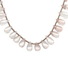 Natural Rose Quartz Briolette Drop Gemstone Necklace Jewelry