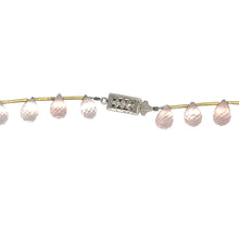 Natural Rose Quartz Drop Necklace | Briolette Cut Gemstone Beads | 15.5 Inch Jewelry for Women - Necklace