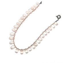 Natural Rose Quartz Gemstone Bracelet | Drop 8x5mm Briolette Cut Gemstone Beads | 7.5 Inch Jewelry for Her - Bracelet