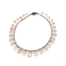 Natural Rose Quartz Gemstone Bracelet | Drop 8x5mm Briolette Cut Gemstone Beads | 7.5 Inch Jewelry for Her - Bracelet