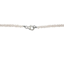 Natural Rose Quartz Necklace | Rondelle 4mm Faceted Cut Gemstone Beads | 18.7 Inch Handmade Jewelry - Necklace