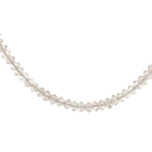 Natural Rose Quartz Necklace | Rondelle 4mm Faceted Cut Gemstone Beads | 18.7 Inch Handmade Jewelry - Necklace