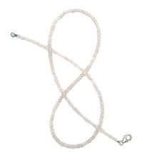 Natural Rose Quartz Necklace | Rondelle 4mm Faceted Cut Gemstone Beads | 18.7 Inch Handmade Jewelry - Necklace