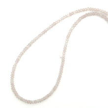 Natural Rose Quartz Necklace | Rondelle 4mm Faceted Cut Gemstone Beads | 18.7 Inch Handmade Jewelry - Necklace