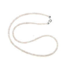 Natural Rose Quartz Necklace | Rondelle 4mm Faceted Cut Gemstone Beads | 18.7 Inch Handmade Jewelry - Necklace