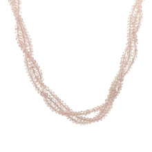 Natural Rose Quartz Rondelle Facet Bead Gemstone Necklace Jewelry