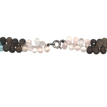 Natural Rose Quartz Smoky Quartz Sky Blue Topaz Citrine Amethyst Gemstone Semi Necklace