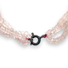 Natural Rose Quartz Twisted Gemstone Bracelet | Rondelle 3.5mm Faceted Cut Gemstone Beads | 7.2 Inch Jewelry for Her