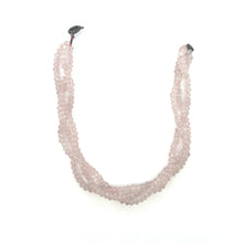 Natural Rose Quartz Twisted Gemstone Bracelet | Rondelle 3.5mm Faceted Cut Gemstone Beads | 7.2 Inch Jewelry for Her