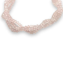 Natural Rose Quartz Twisted Gemstone Bracelet | Rondelle 3.5mm Faceted Cut Gemstone Beads | 7.2 Inch Jewelry for Her