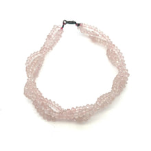 Natural Rose Quartz Twisted Gemstone Bracelet | Rondelle 3.5mm Faceted Cut Gemstone Beads | 7.2 Inch Jewelry for Her