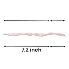 Natural Rose Quartz Twisted Gemstone Bracelet | Rondelle 3.5mm Faceted Cut Gemstone Beads | 7.2 Inch Jewelry for Her