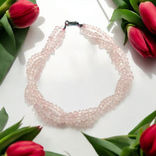 Natural Rose Quartz Twisted Gemstone Bracelet | Rondelle 3.5mm Faceted Cut Gemstone Beads | 7.2 Inch Jewelry for Her