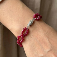 Natural Ruby 4mm Faceted Rondelle Bracelet | 6.5 Inch Precious Gemstone Jewelry Twisted Multi Strand Design - Bracelet