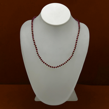Natural Ruby | 925 Sterling Silver | Faceted Rondelle Beaded Necklace | 4mm | Dark Burgundy Red | VVS1 Clarity | 18