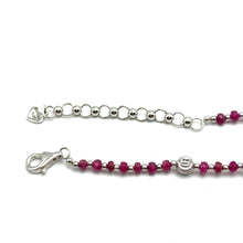 Natural Ruby | 925 Sterling Silver | Faceted Rondelle Beaded Necklace | 4mm | Carmine Red | VVS1 Clarity | 18 Inch