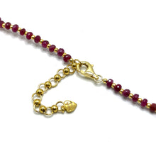 Natural Ruby | 925 Sterling Silver | Faceted Rondelle Beaded Necklace | 3.5mm | Burgundy Red | VVS1 Clarity | 18 Inch