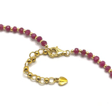 Natural Ruby | 925 Sterling Silver | Faceted Rondelle Beaded Necklace | 3.5mm | Hot Pink | VVS1 Clarity | 18 Inch
