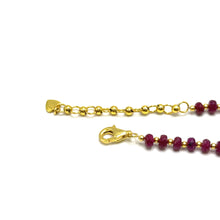 Natural Ruby | 925 Sterling Silver | Faceted Rondelle Beaded Necklace | 4.5mm | Burgundy Red | VVS1 Clarity | 18 Inch