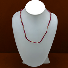Natural Ruby | 925 Sterling Silver | Faceted Rondelle Beaded Necklace | 4mm | Carmine Red | VVS1 Clarity | 18 Inch