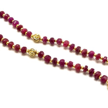 Natural Ruby | 925 Sterling Silver | Faceted Rondelle Beaded Necklace | 4.5mm | Burgundy Red | VVS1 Clarity | 18 Inch