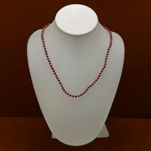 Natural Ruby | 925 Sterling Silver | Faceted Rondelle Beaded Necklace | 3.5mm | Hot Pink | VVS1 Clarity | 18 Inch