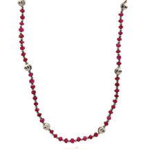 Natural Ruby | 925 Sterling Silver | Faceted Rondelle Beaded Necklace | 4mm | Carmine Red | VVS1 Clarity | 18 Inch