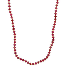 Natural Ruby | 925 Sterling Silver | Faceted Rondelle Beaded Necklace | 4mm | Carmine Red | VVS1 Clarity | 18 Inch