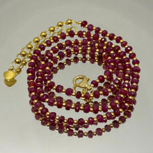 Natural Ruby | 925 Sterling Silver | Faceted Rondelle Beaded Necklace | 3.5mm | Burgundy Red | VVS1 Clarity | 18 Inch