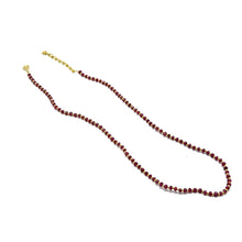 Natural Ruby | 925 Sterling Silver | Faceted Rondelle Beaded Necklace | 3.5mm | Burgundy Red | VVS1 Clarity | 18 Inch