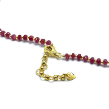 Natural Ruby | 925 Sterling Silver | Faceted Rondelle Beaded Necklace | 4mm | Carmine Red | VVS1 Clarity | 18 Inch