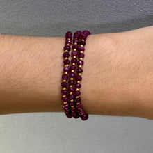 Natural Ruby | 925 Sterling Silver | Faceted Rondelle Beaded Necklace | 4mm | Dark Burgundy Red | VVS1 Clarity | 18