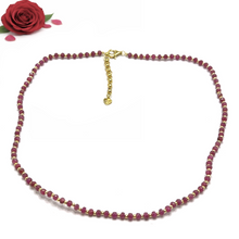 Natural Ruby | 925 Sterling Silver | Faceted Rondelle Beaded Necklace | 3.5mm | Hot Pink | VVS1 Clarity | 18 Inch