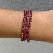 Natural Ruby | 925 Sterling Silver | Faceted Rondelle Beaded Necklace | 4mm | Carmine Red | VVS1 Clarity | 18 Inch