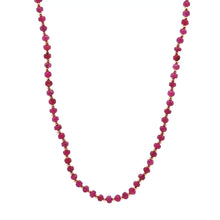 Natural Ruby | 925 Sterling Silver | Faceted Rondelle Beaded Necklace | 3.5mm | Hot Pink | VVS1 Clarity | 18 Inch