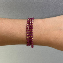 Natural Ruby | 925 Sterling Silver | Faceted Rondelle Beaded Necklace | 3.5mm | Hot Pink | VVS1 Clarity | 18 Inch