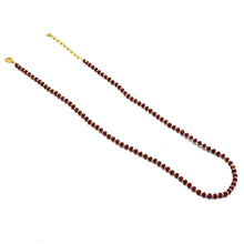 Natural Ruby | 925 Sterling Silver | Faceted Rondelle Beaded Necklace | 4mm | Dark Burgundy Red | VVS1 Clarity | 18