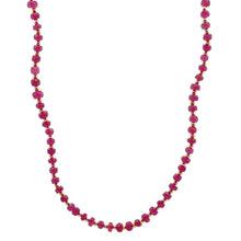Natural Ruby | 925 Sterling Silver | Faceted Rondelle Beaded Necklace | 4mm | Carmine Red | VVS1 Clarity | 18 Inch