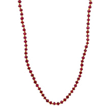 Natural Ruby | 925 Sterling Silver | Faceted Rondelle Beaded Necklace | 3.5mm | Burgundy Red | VVS1 Clarity | 18 Inch