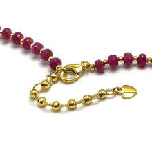 Natural Ruby | 925 Sterling Silver | Faceted Rondelle Beaded Necklace | 4.5mm | Hot Pink | VVS1 Clarity | 18 Inch
