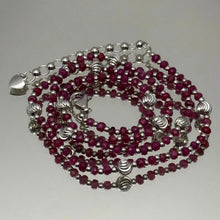 Natural Ruby | 925 Sterling Silver | Faceted Rondelle Beaded Necklace | 3mm | Carmine Red | VVS1 Clarity | 18 Inch