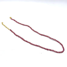 Natural Ruby | 925 Sterling Silver | Faceted Rondelle Beaded Necklace | 4mm | Carmine Red | VVS1 Clarity | 18 Inch