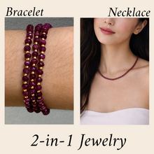 Natural Ruby | 925 Sterling Silver | Faceted Rondelle Beaded Necklace | 4mm | Dark Burgundy Red | VVS1 Clarity | 18