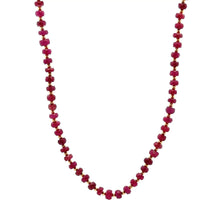 Natural Ruby | 925 Sterling Silver | Faceted Rondelle Beaded Necklace | 4.5mm | Burgundy Red | VVS1 Clarity | 18 Inch