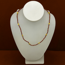 Natural Ruby | 925 Sterling Silver | Faceted Rondelle Beaded Necklace with Golden Charms | 3mm | Burgundy Red | VVS1
