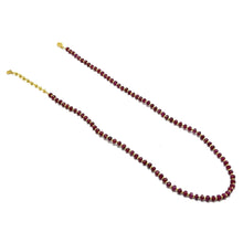 Natural Ruby | 925 Sterling Silver | Faceted Rondelle Beaded Necklace | 4.5mm | Burgundy Red | VVS1 Clarity | 18 Inch