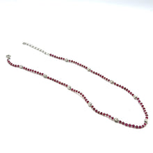 Natural Ruby | 925 Sterling Silver | Faceted Rondelle Beaded Necklace | 4mm | Carmine Red | VVS1 Clarity | 18 Inch